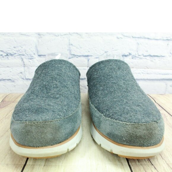 LL Bean Downeast Gray Wool Slip On Anti Odor Cozy Slipper Clogs Size 11 M - Picture 4 of 9